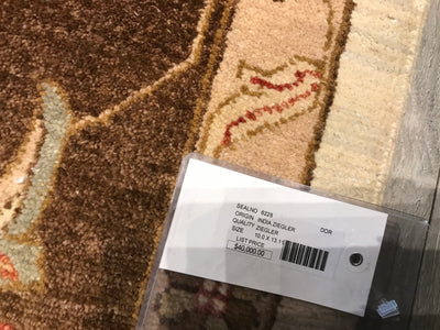 India Ziegler Hand Knotted Wool 10x14