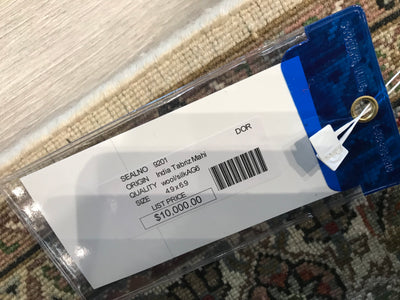 India Tabriz Hand Knotted Wool & silk 5x7