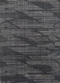 India Plain Hand loom Wool Gray 6x9