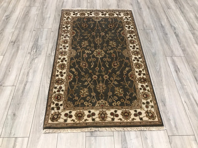 India Jaipur Hand Knotted Wool & Silk 3x5