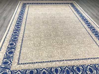 India Transitional Hand Knotted Wool & Silk 9x12