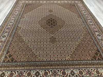 India Tabriz Mahi Hand Knotted Wool & Silk 8x10