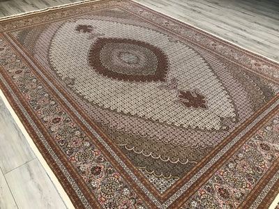 Persian Masterpiece Fine Tabriz Mahi Hand Knotted Lamb Wool & Silk 8x12