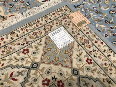 India Tabriz Hand Knotted Wool & Silk 9x12