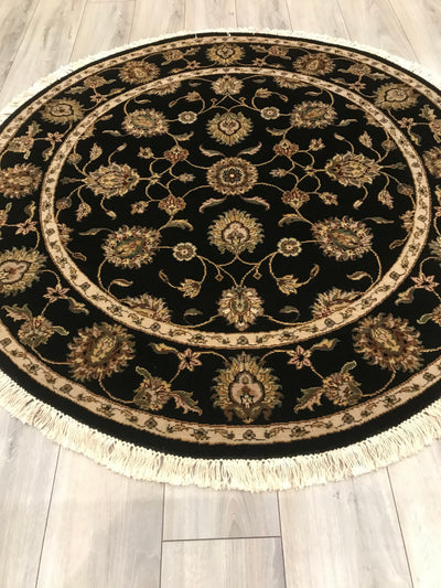 India Jaipur Hand Knotted Wool & Silk 5x5