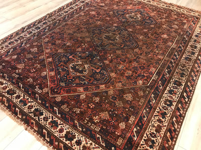 Persian Antique Sheriz Hand Knotted Wool  7x9