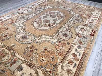 Pakistan Aubusson Hand Knotted Wool 9x12