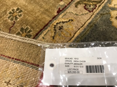 India Ziegler Hand Knotted Wool 9x12