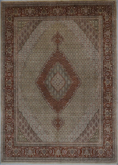 India Tabriz Mahi Hand Knotted Wool & Silk 8x11