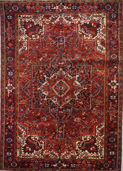 Persian Old Heriz Hand Knotted Wool 8x11