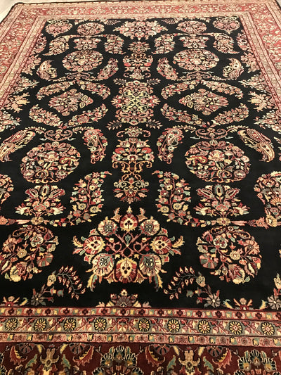 India Sarouq Lilihann Hand Knotted Wool 9x12