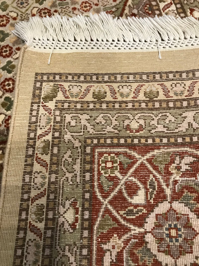 India Tabriz Mahi Hand Knotted Wool & Silk 8x11