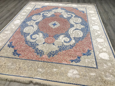 India Tabriz Hand Knotted Wool & Silk 8x10