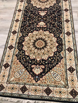 India Tabriz Hand Knotted Wool & Silk 3x14