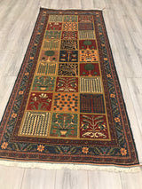 Persian Old Baktiari Hand Knotted Wool 3x8