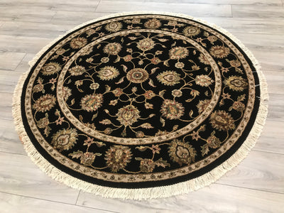 India Jaipur Hand Knotted Wool & Silk 5x5