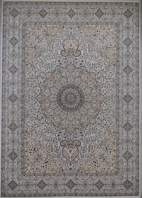 India Tabriz Hand Knotted Wool & Silk 9x12