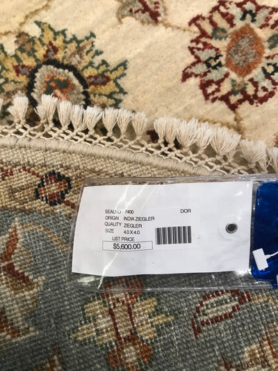 India Ziegler Hand Knotted Wool 4x4