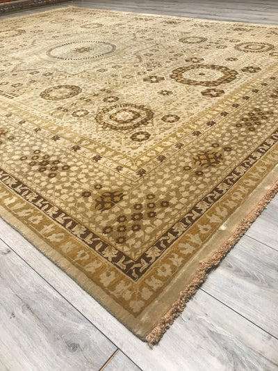 India Tabriz Mamluk Hand Knotted Wool 9x12