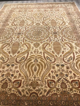India Tabriz Hand knotted Wool 9x12