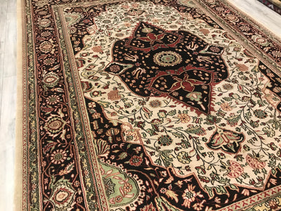 India Tabriz  Hand Knotted Wool 9X12
