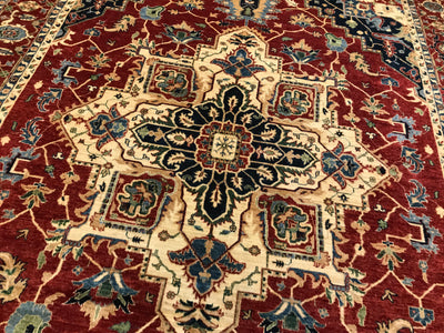 Pakistan Ziegler Heriz Hand Knotted Wool 9x12