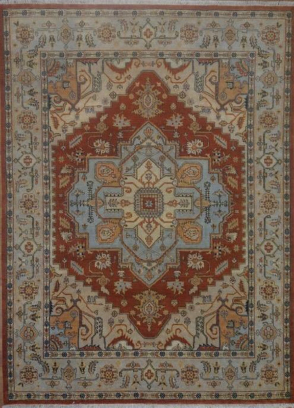 India Heriz Hand Knotted Wool 8x10