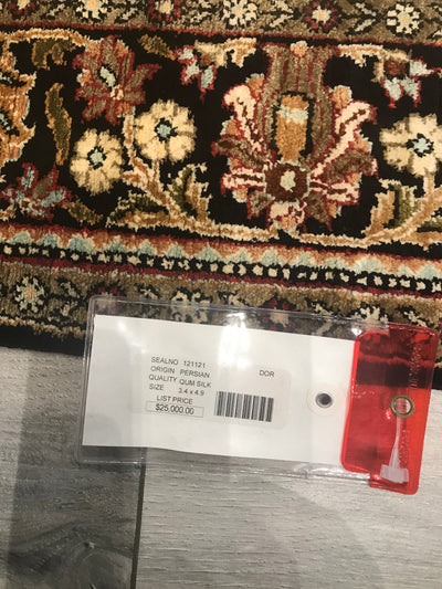 Persian Antique Qum Hand Knotted Silk 3x5