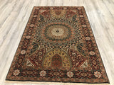 India Tabriz Dome Hand Knotted Wool 4x6