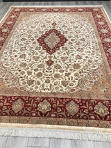 Pakistan Tabriz Hand Knotted Wool & Silk 8x10