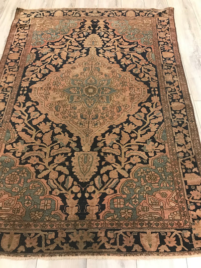 Persian Antique Sarouk Farahan Hand Knotted Wool4x6