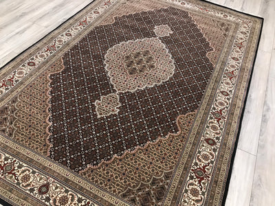 India Tabriz Mahi hand Knotted Wool & Silk 6x9