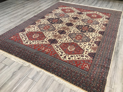 Pakistan old Rug Tafresh Hand Knotted Wool  8X11