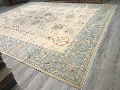 Pakistan Oushak Hand Knotted Wool 12x15