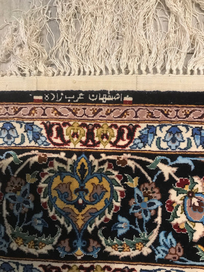 Persian Fine Isfahan Hand Knotted Wool & Silk On Silk 5x7