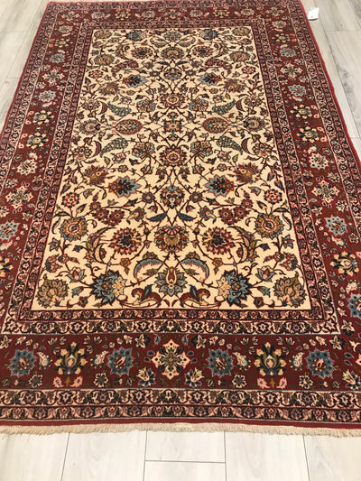 Persian Old Isfahan Hand Knotted Wool 5x8