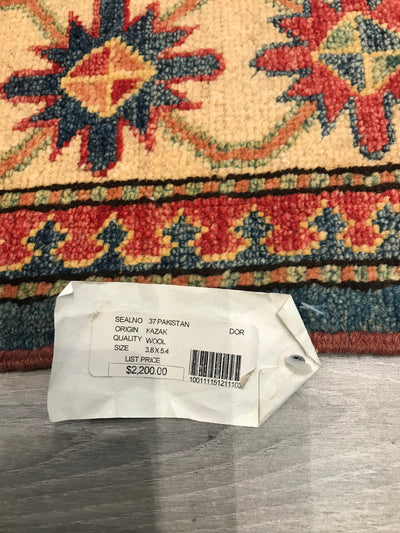 Pakistan Kazak Hand Knotted Wool 4x6