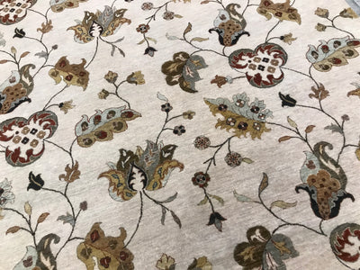 India Jaipur Hand Knotted Wool & Silk 8x10