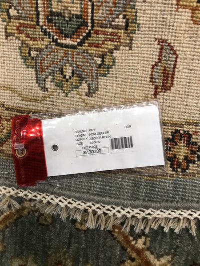 India Ziegler Hand Knotted Wool 6x6