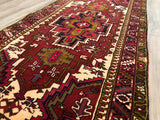 Persian old Heriz Hand Knotted Wool  3.9 x 7.6