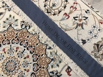 India Nain Square Hand Knotted Wool & silk 5x5