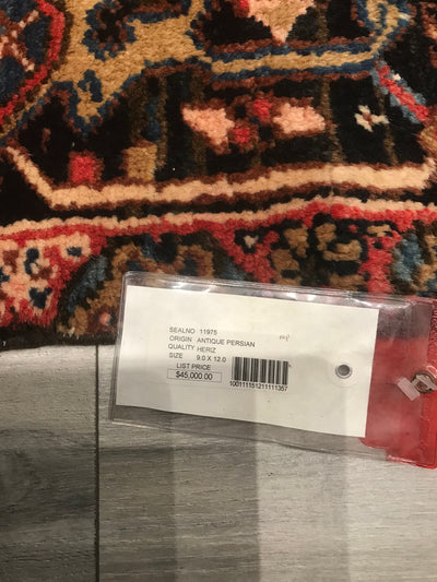 Persian Old Heriz Hand Knotted Wool 9x12