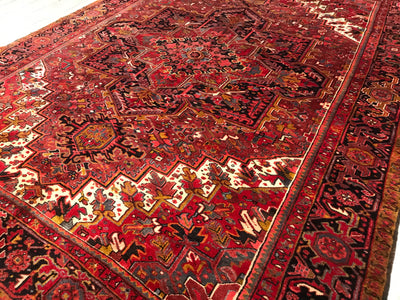 Persia old Heriz Hand Knotted Wool 10x13