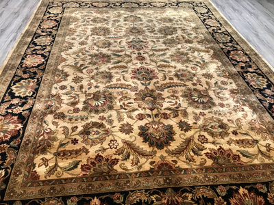 India Jaipur Hand Knotted Wool 9x12