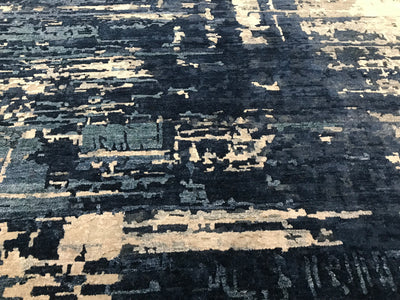 India Contemporary HDFR Hand Knotted Wool & Silk 8x10