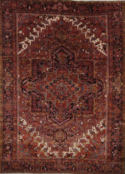 Persia old Heriz Hand Knotted Wool 10x13