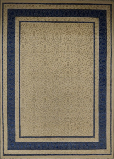 India Transitional Hand Knotted Wool & Silk 9x12