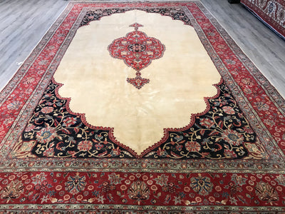 India old Kerman Hand Knotted Wool 10x17