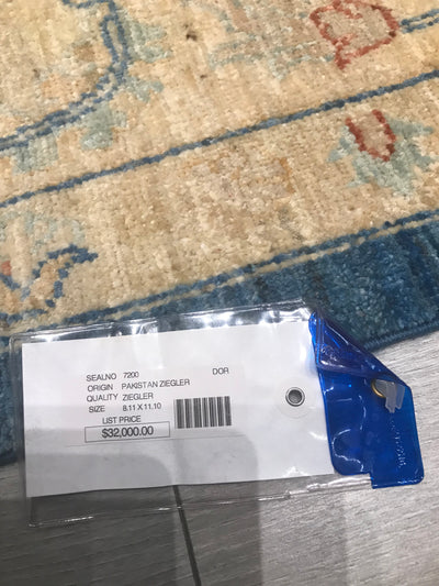 Pakistan Ziegler Hand Knotted Wool 9x12