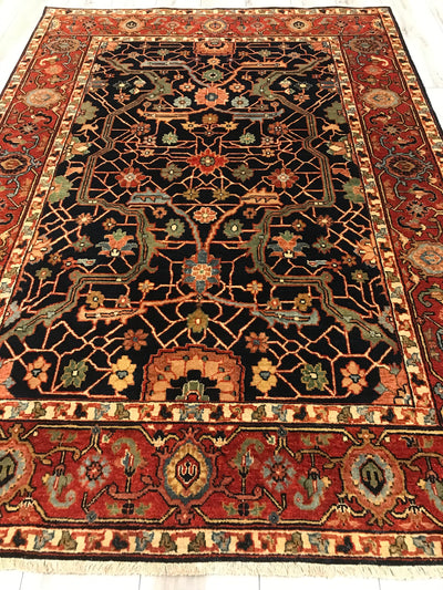 India Heriz Khanna Hand Knotted Wool 5x7